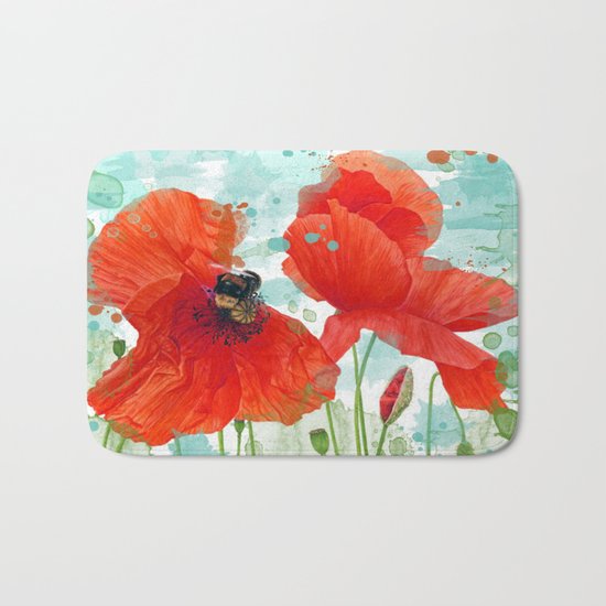 Poppies 02 Bath Mat