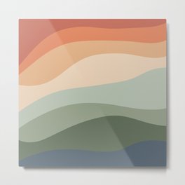 Rainbow Lines No. 04 Metal Print | Lines, Stylish, Chill, Green, Boho, Geometric, Minimal, Basic, Blue, Colors 