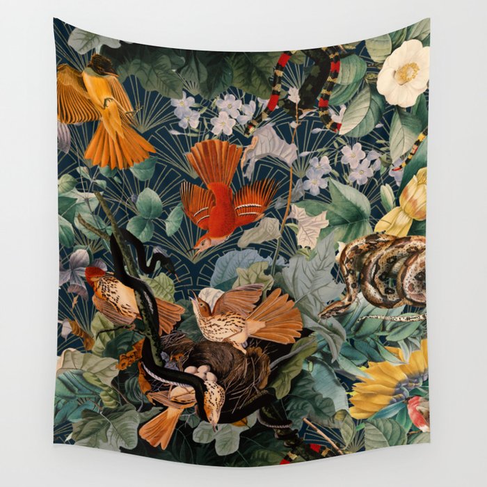 Birds and snakes Wall Tapestry