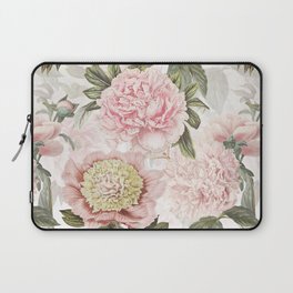 Vintage & Shabby Chic - Antique Pink Peony Flowers Garden Laptop Sleeve