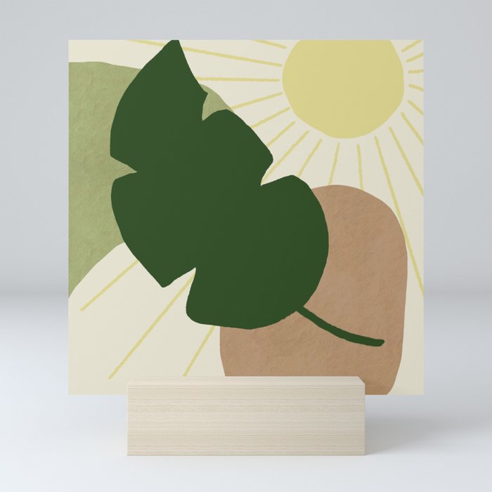 Abstract Boho Leaf Mini Art Print