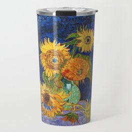 Van Gogh, Five Sunflowers 1888 Artwork Reproduction, Posters, Tshirts, Prints, Bags, Men, Women, Kid Travel Mug