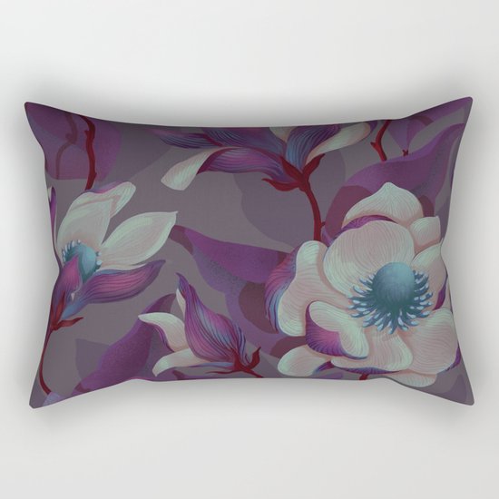 magnolia bloom - nighttime version Rectangular Pillow
