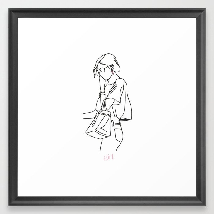 girl (white) Framed Art Print