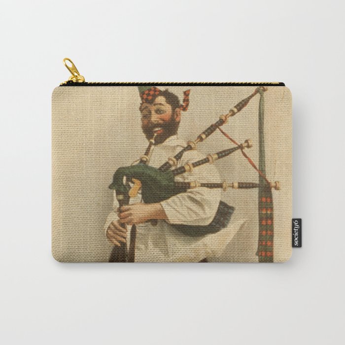 Vintage Illustration of a Scottish Bagpiper (1898) Carry-All Pouch