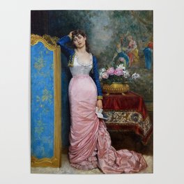Magnificent: Declaration of Love - 19th Century French Belle epoque female portrait oil painting by Auguste Toulmouche for home, bedroom and wall decor Poster