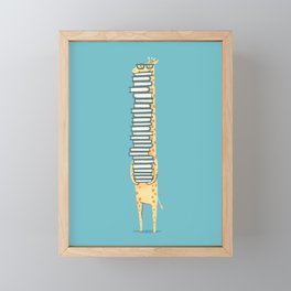 A Book Lover (blue) Framed Mini Art Print