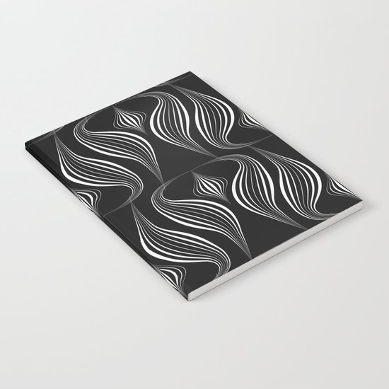 Art Deco . Black and white pattern ." Waterfall ". Notebook