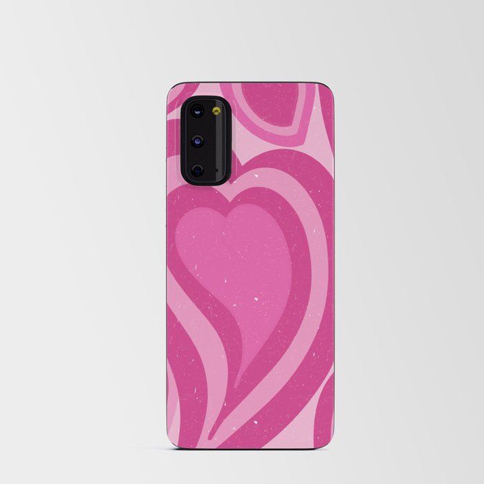 Hot Pink Retro 70s Hearts Aesthetic (xii 2021) Android Card Case