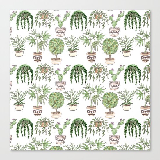 Watercolor . Plants . Canvas Print