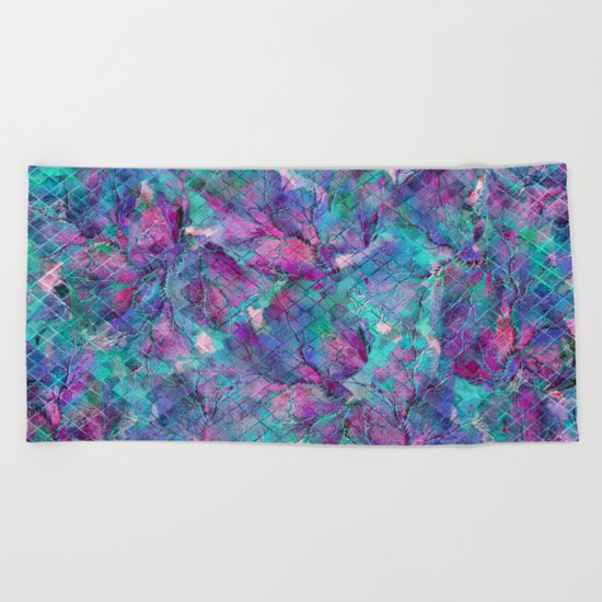 Frozen Leaves 2 Beach Towel