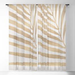 Metallic Gold Palm Leaf Sheer Curtain