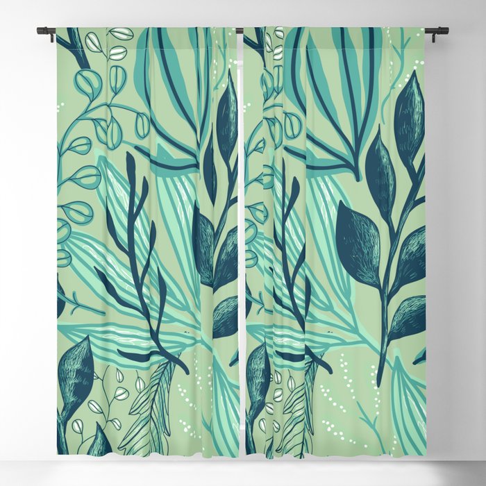 Spring - Plants In All Shapes Blackout Curtain