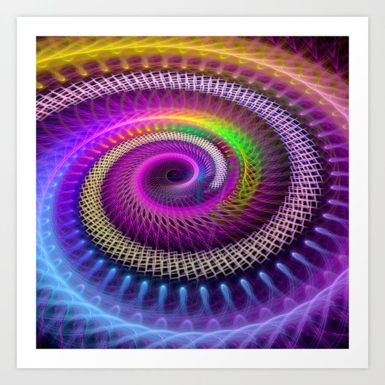 Colorful textured spiral abstract Art Print