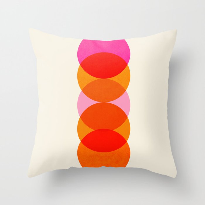 Abstraction_COLOUR_CIRCLES_001 Throw Pillow