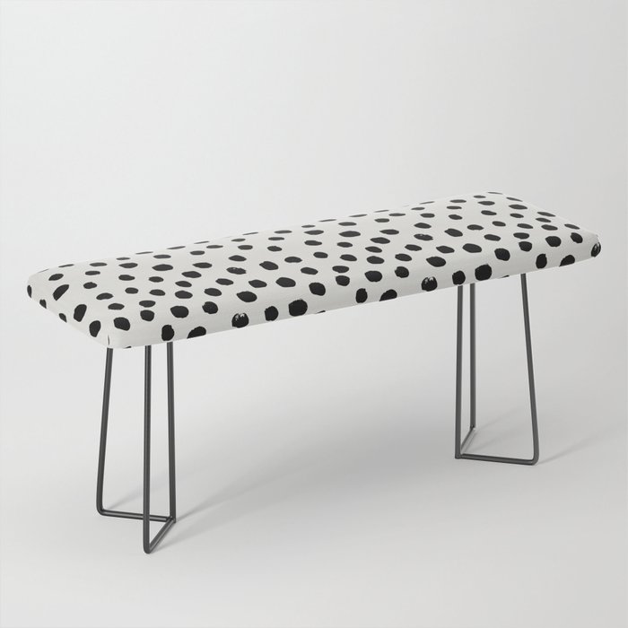 Preppy brushstroke free polka dots black and white spots dots dalmation animal spots design minimal Bench