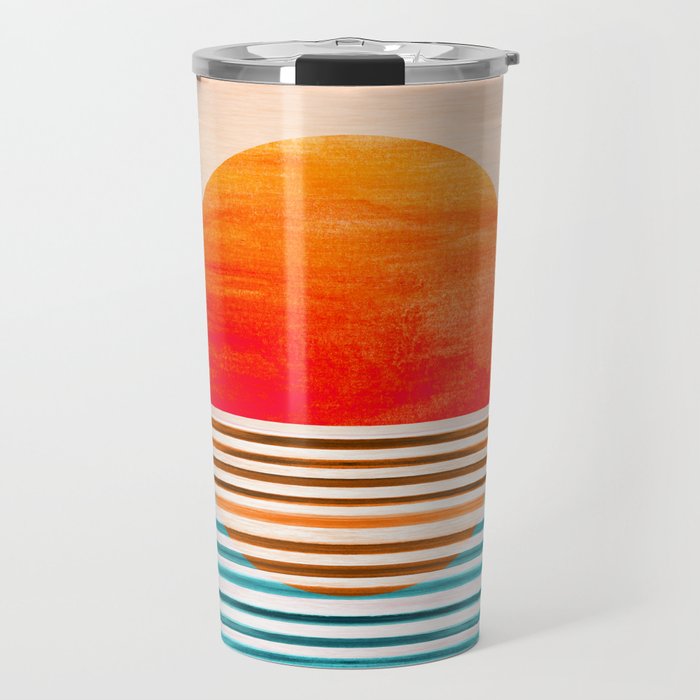 Minimalist Sunset III / Abstract Landscape Travel Mug