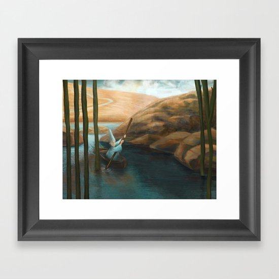 In his Boat Framed Art Print