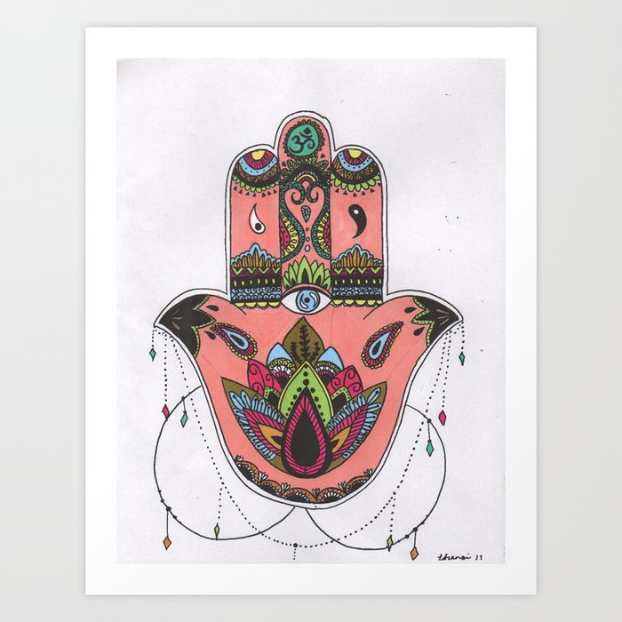 Colored Hamsa Art Print