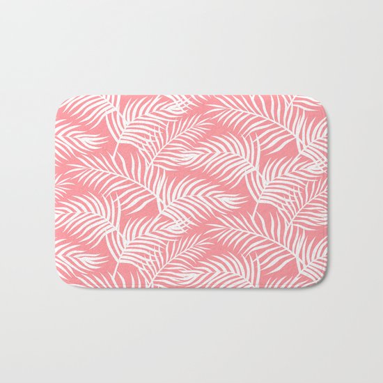 Palm Leaves_Pink Bath Mat
