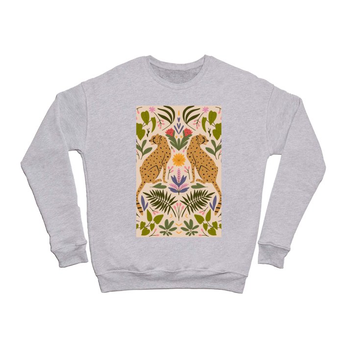 Modern colorful folk style cheetah print  Crewneck Sweatshirt