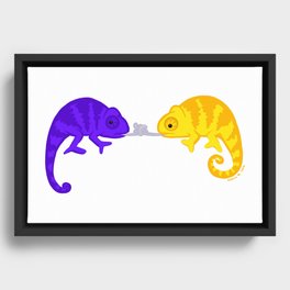 French kiss gone wrong Framed Canvas