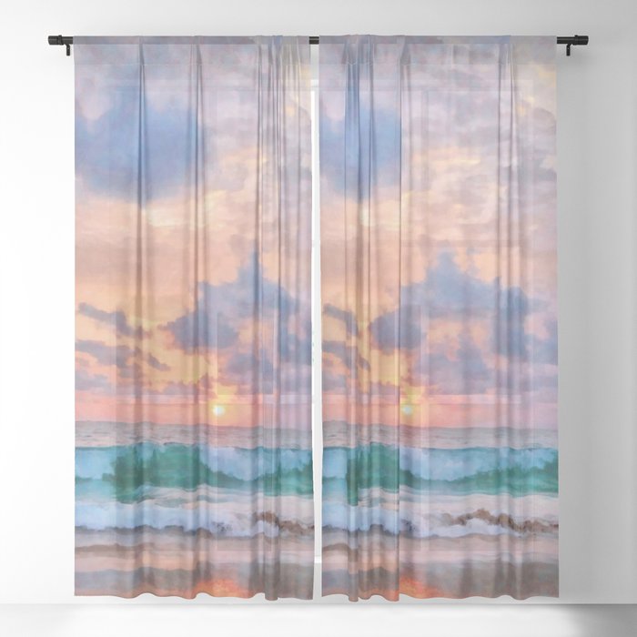 Sea view Sheer Curtain