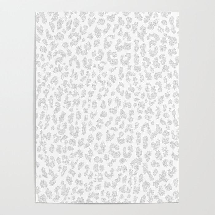 Pale Gray Leopard Poster