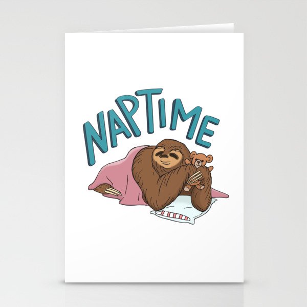 Nap Time Sloth Stationery Cards