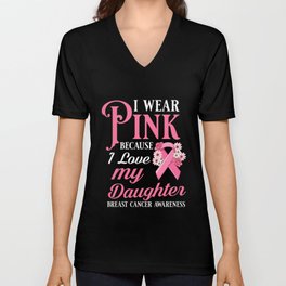 Breast Cancer Ribbon Awareness Pink Quote V Neck T Shirt