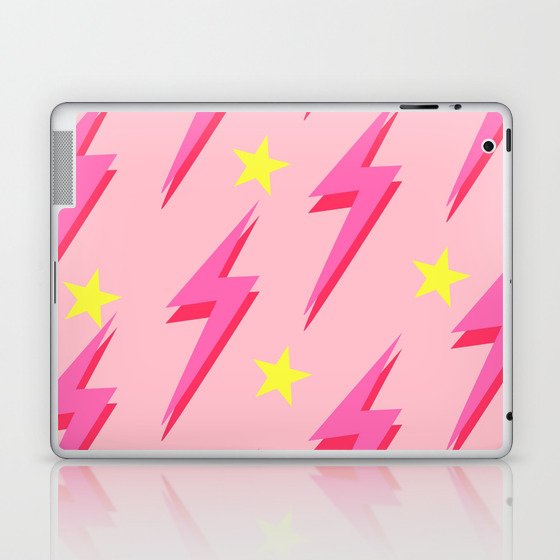 Lightning Pink Background Y2K Pattern Laptop & iPad Skin