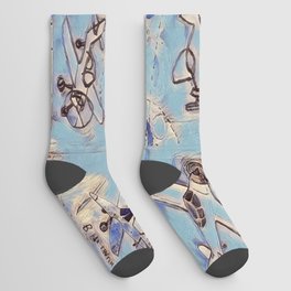 Come Fly with Me in Sky Blue Socks