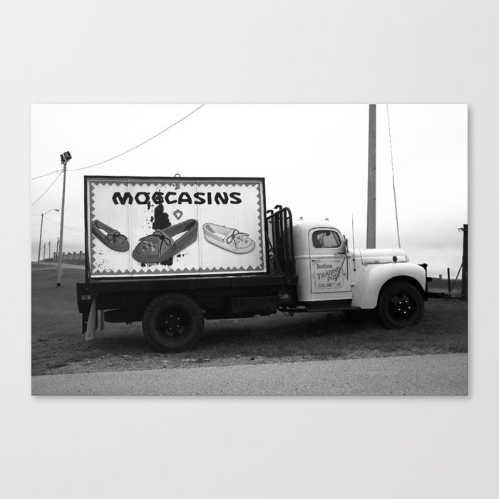 Route 66 - Oklahoma Trading Post Truck 2008 BW Canvas Print