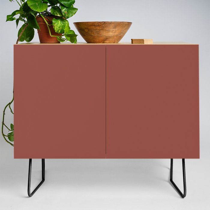 Deep Red Solid Color Pairs PPG Cinnabar PPG1065-7 - All One Single Shade Hue Colour Credenza