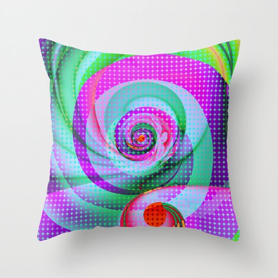 Colourful Swirls and Polka dots Throw Pillow