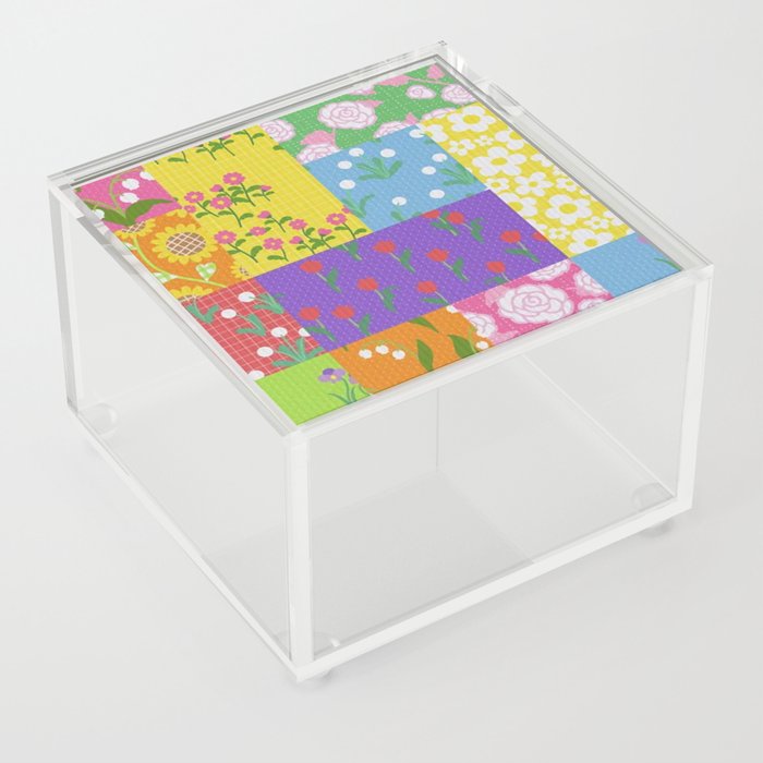 Floral Patchwork Acrylic Box