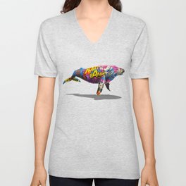 Tagged Whale V Neck T Shirt