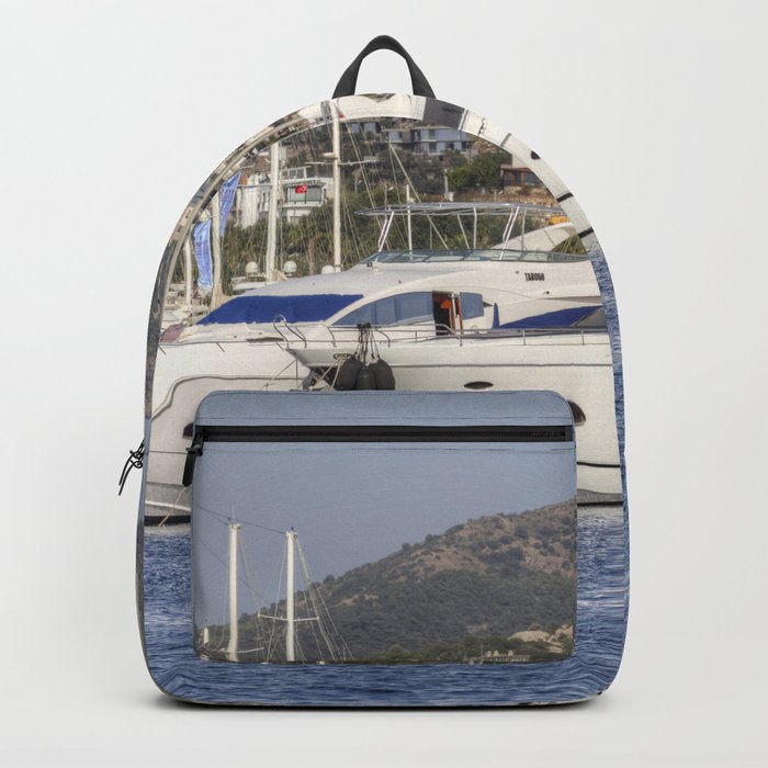 Yalikavak Marina Bodrum Turkey Backpack By Davidpyatt Society6