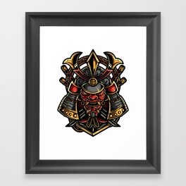 Oni Samurai Mask Framed Art Print