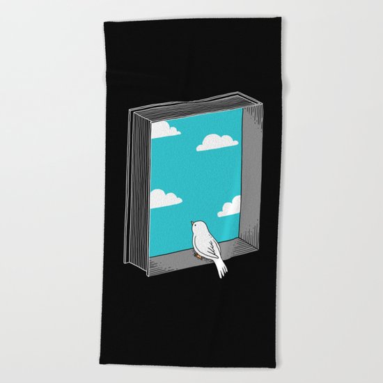 Every book a window Beach Towel