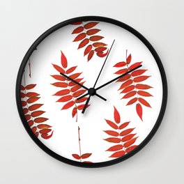 Rowan Leaves Wall Clock