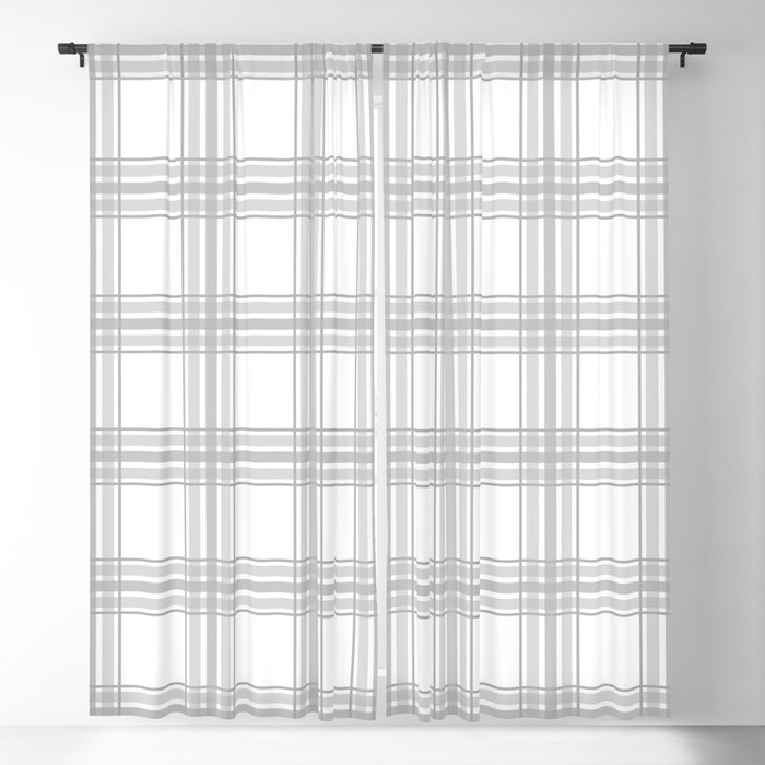 Farmhouse Plaid in Gray and White Blackout Curtain