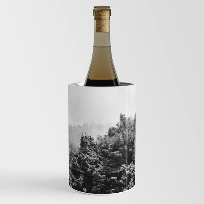 Forest in the Fog | Black and White | Travel Photography Wine Chiller