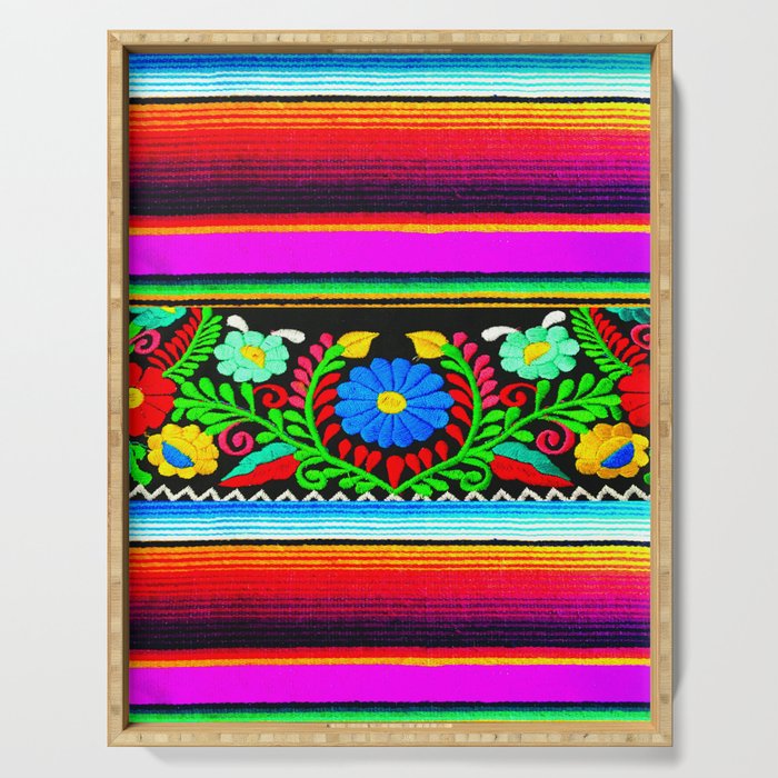 Serape and Flowers Serving Tray