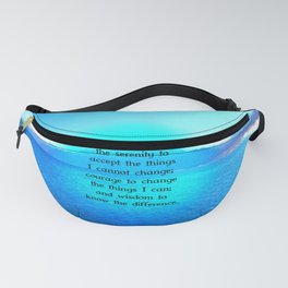 Serenity Prayer With Blue Ocean and Amazing Sky Fanny Pack