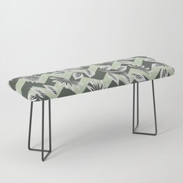 Forest Green Zigzag Pattern Botanical Chevron Geometric Abstract Bench