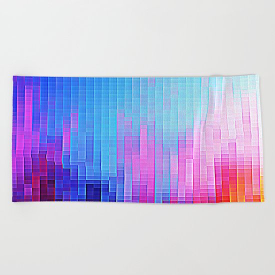 colorfuL Pixels Beach Towel