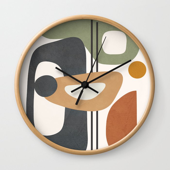 Modern Abstract Shapes 12 Wall Clock