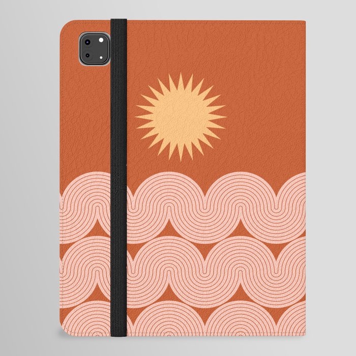 Mid Century Modern Geometric 48 in Sun and Sea Abstraction iPad Folio Case