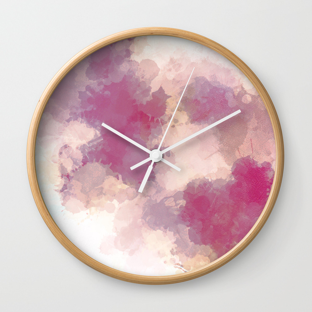 Mauve Dusk Abstract Cloud Design Wall Clock By Artaddiction45